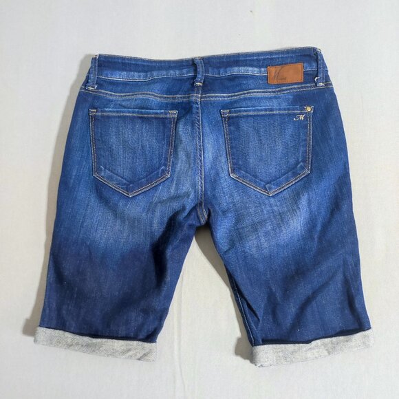 Mavy Jeans shorts women's size 31 ink blue colour Karly mid rise ripped denim - Picture 3 of 14